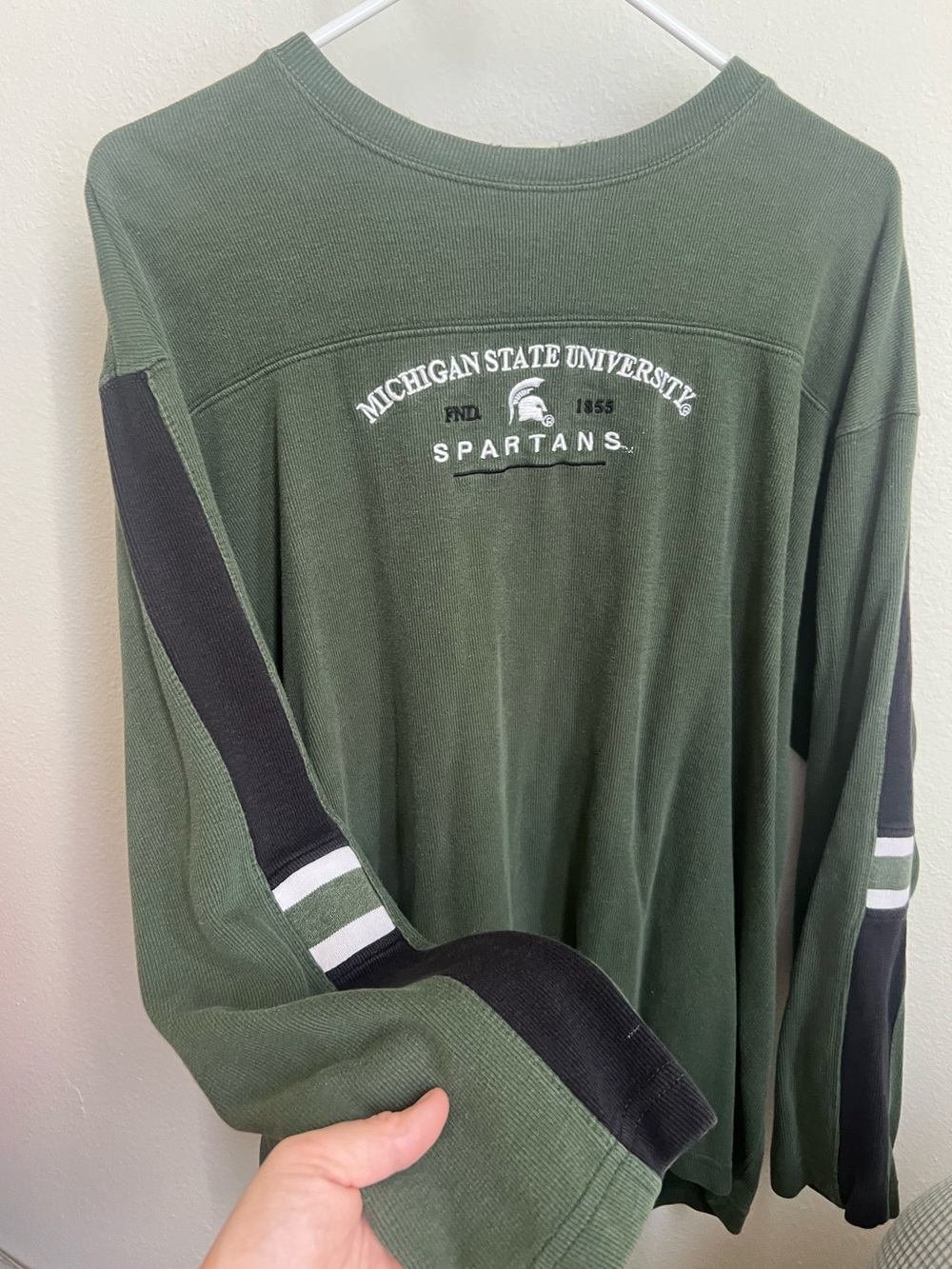 VTG Cadre Athletic Michigan State University Spartans Ribbed Crewneck - Size XL